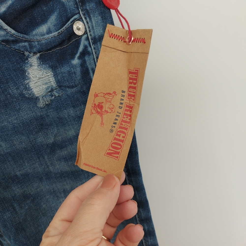 True Religion Stella Skinny Chewed Hem Size 23 Blue - Picture 4 of 6
